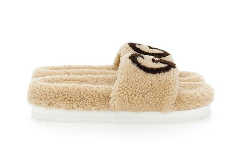gucci eileen shearling slides